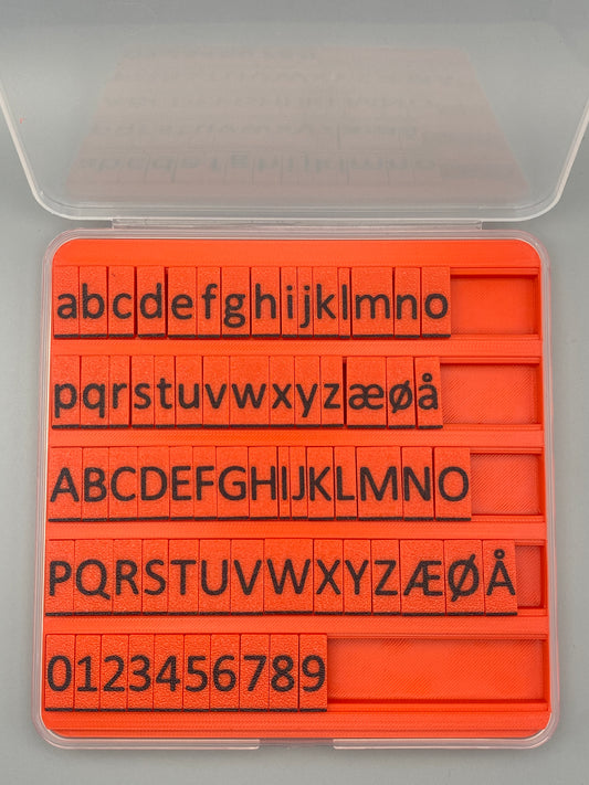 Bogstavstempler – ABC Stempelsæt (10mm højde) – Skrifttype: Calibri
