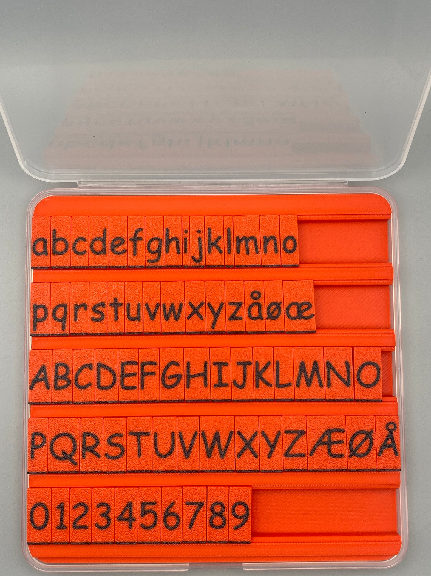 Bogstavstempler – ABC Stempelsæt (10mm højde) – Skrifttype: Comic Sans