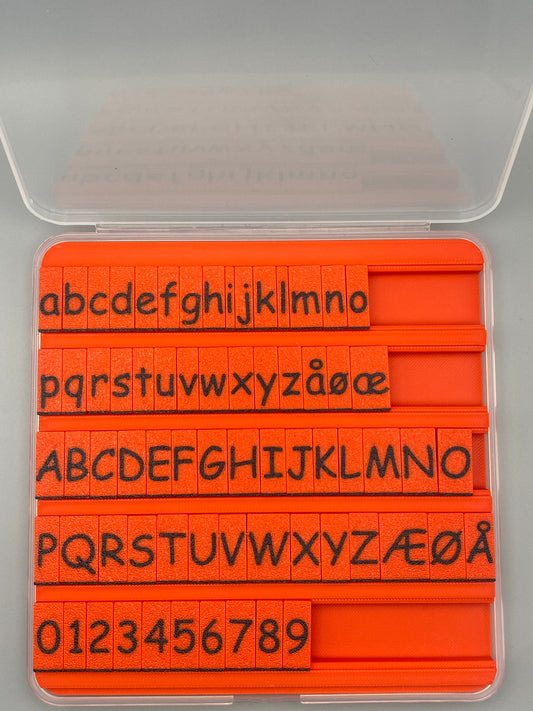 Bogstavstempler – ABC Stempelsæt (10mm højde) – Skrifttype: Comic Sans